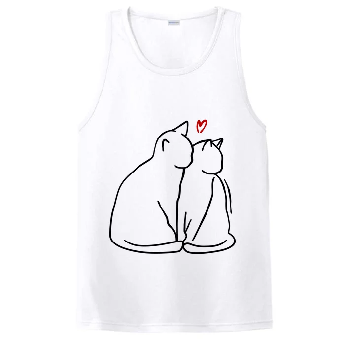 Cat Lover Cute Valentine Performance Tank