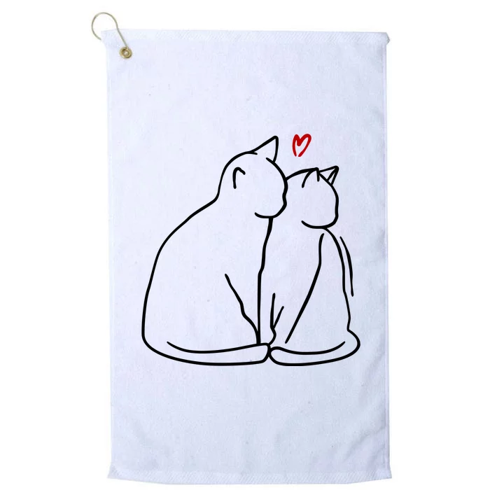 Cat Lover Cute Valentine Platinum Collection Golf Towel