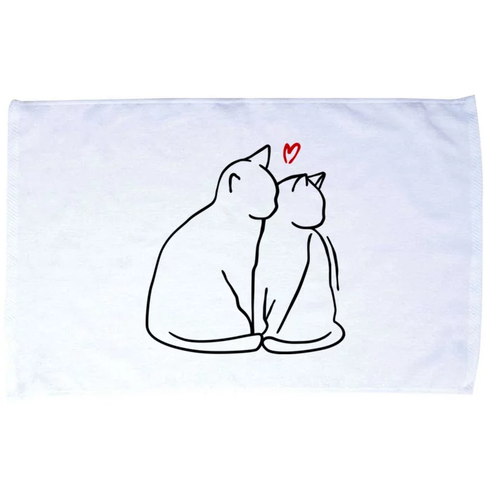 Cat Lover Cute Valentine Microfiber Hand Towel