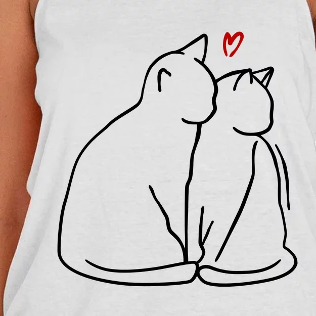 Cat Lover Cute Valentine Women's Knotted Racerback Tank