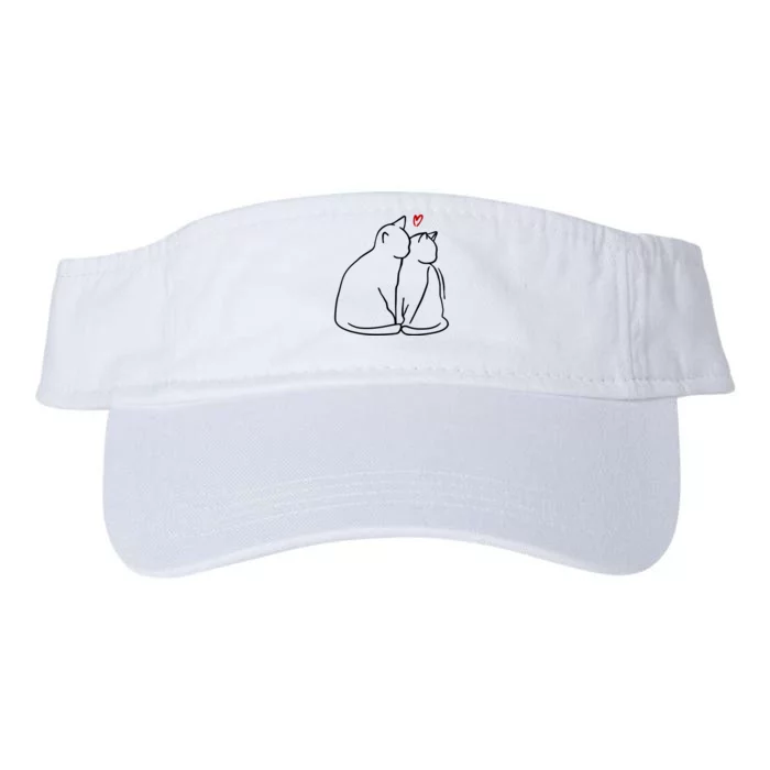 Cat Lover Cute Valentine Valucap Bio-Washed Visor