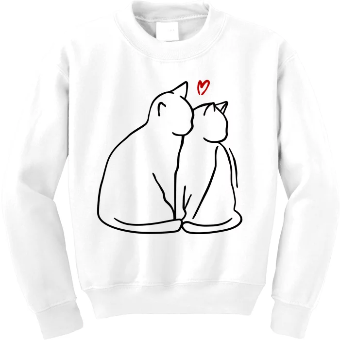 Cat Lover Cute Valentine Kids Sweatshirt