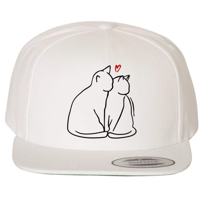 Cat Lover Cute Valentine Wool Snapback Cap