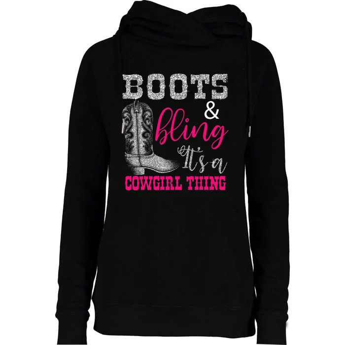 Cute Love Country Life Cow Boots Bling Gift Womens Funnel Neck Pullover Hood