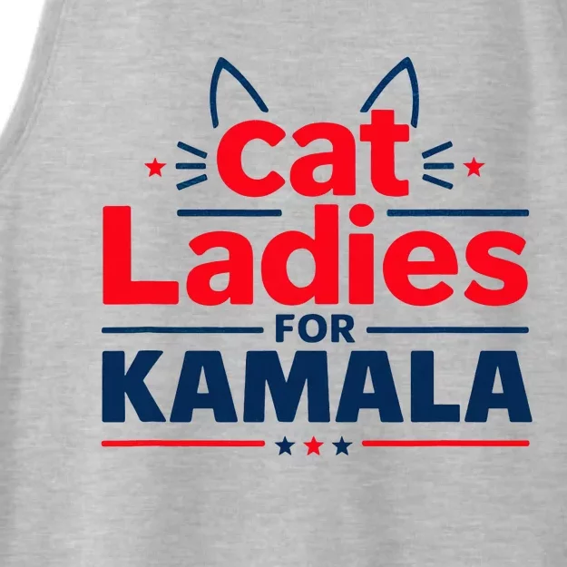 Cat Ladies Cat Lettering Positive Ladies Tri-Blend Wicking Tank