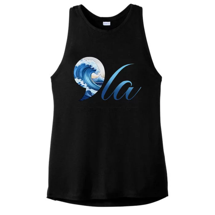 Comma La Catch The Blue Wave Vote Kamala President 24 Harris Gift Ladies Tri-Blend Wicking Tank