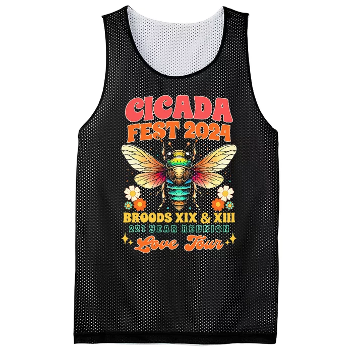 Cicada Lover Cicada Fest 2024 Broods Xix & Xiii Mesh Reversible Basketball Jersey Tank