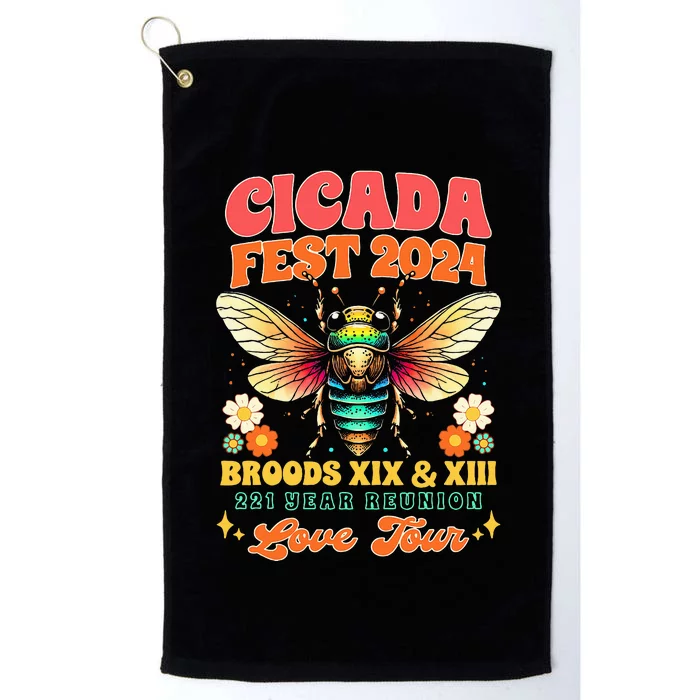 Cicada Lover Cicada Fest 2024 Broods Xix & Xiii Platinum Collection Golf Towel