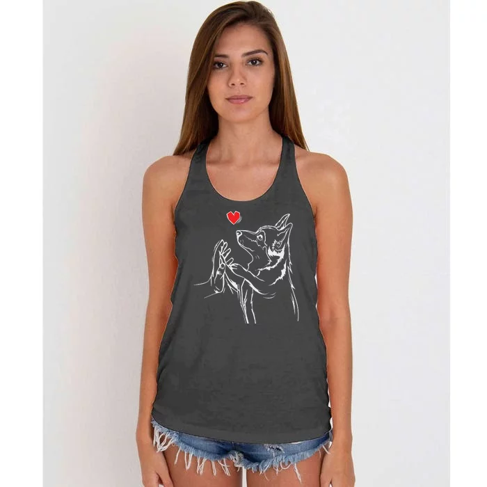 Corgi Love Cute Corgi Dog Girl Women's Knotted Racerback Tank