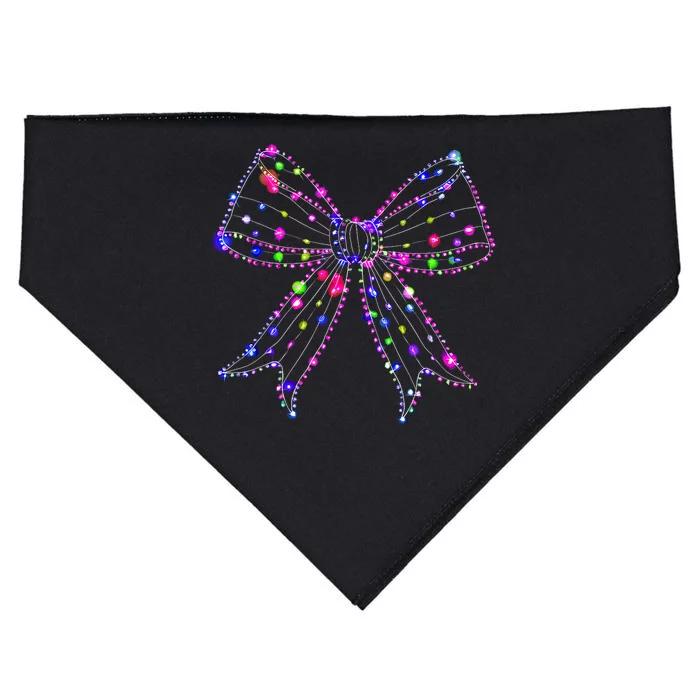 Christmas Light Coquette Bow Christmas Season USA-Made Doggie Bandana