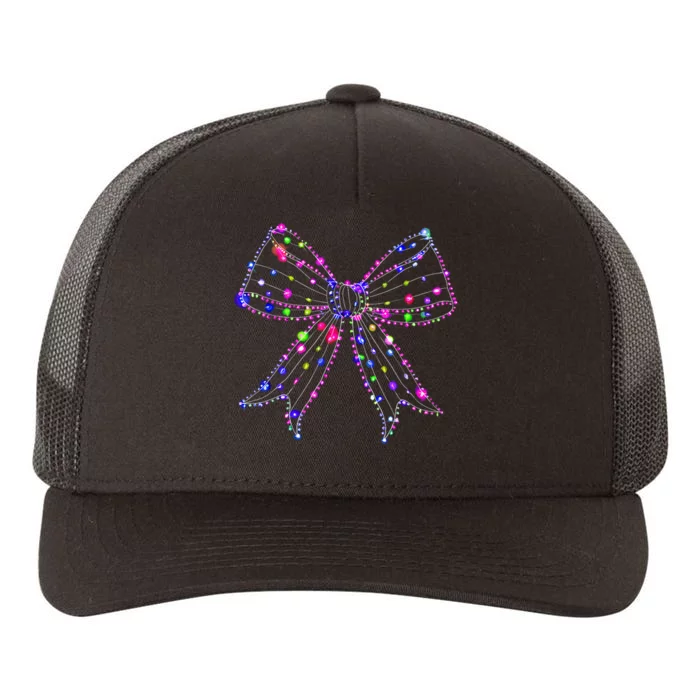 Christmas Light Coquette Bow Christmas Season Yupoong Adult 5-Panel Trucker Hat