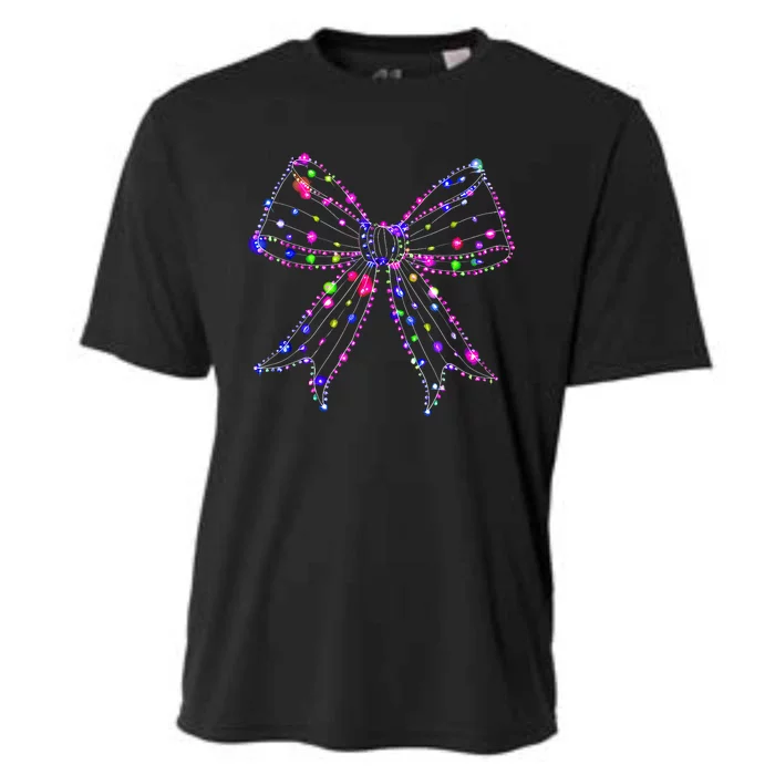 Christmas Light Coquette Bow Christmas Season Cooling Performance Crew T-Shirt