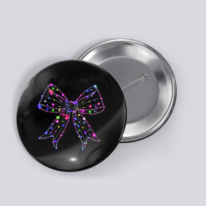 Christmas Light Coquette Bow Christmas Season Button