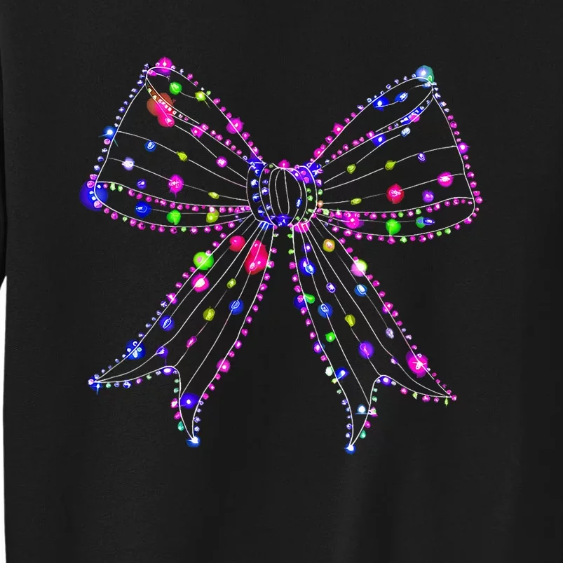 Christmas Light Coquette Bow Christmas Season Tall Sweatshirt