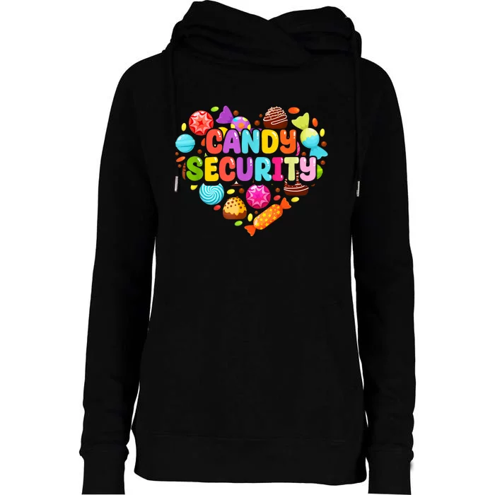 Candy Land Costumes Adult Candy Land Candy Security Womens Funnel Neck Pullover Hood