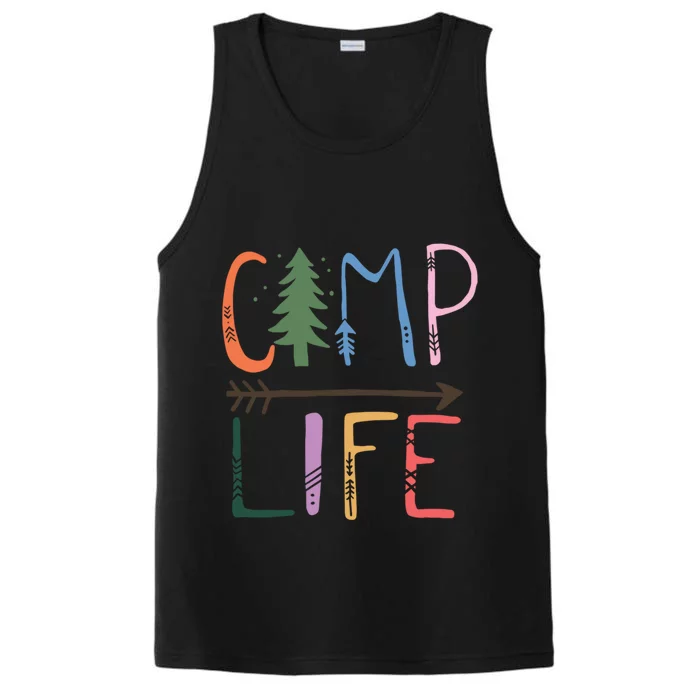 Camping Life Colorful Happy Campers Great Gift Performance Tank