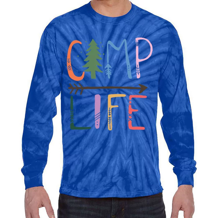 Camping Life Colorful Happy Campers Great Gift Tie-Dye Long Sleeve Shirt