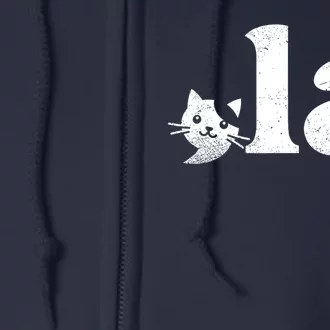 Comma La Cat Retro Vote Kamala Harris 2024 Full Zip Hoodie