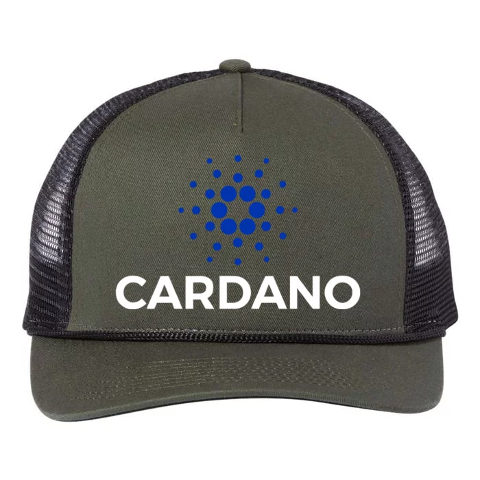 Cardano Logo Crypto Coin Blockchain Retro Rope Trucker Hat Cap