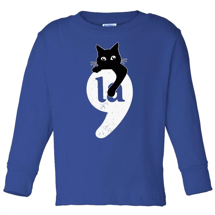 Comma La Cat Kamala Harris Toddler Long Sleeve Shirt