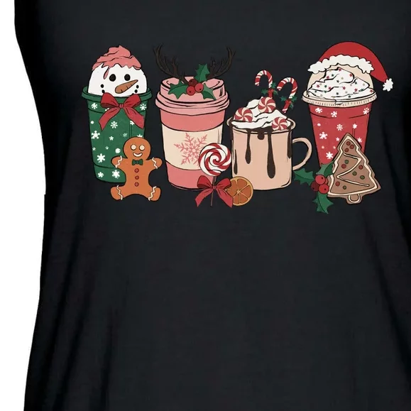 Christmas Latte Cute Comfort Ladies Essential Flowy Tank