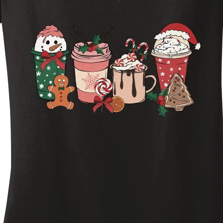 Christmas Latte Cute Comfort Women's V-Neck T-Shirt