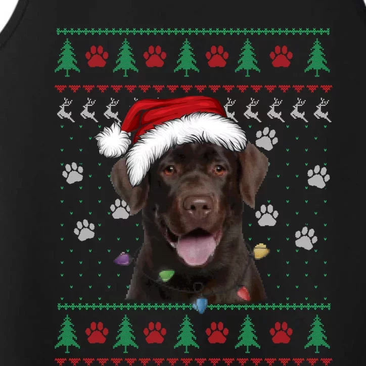 Chocolate Labrador Christmas Ugly Sweater Lab Dog Lover Gift Performance Tank