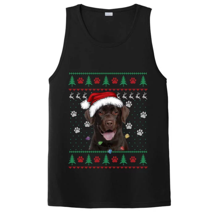 Chocolate Labrador Christmas Ugly Sweater Lab Dog Lover Gift Performance Tank