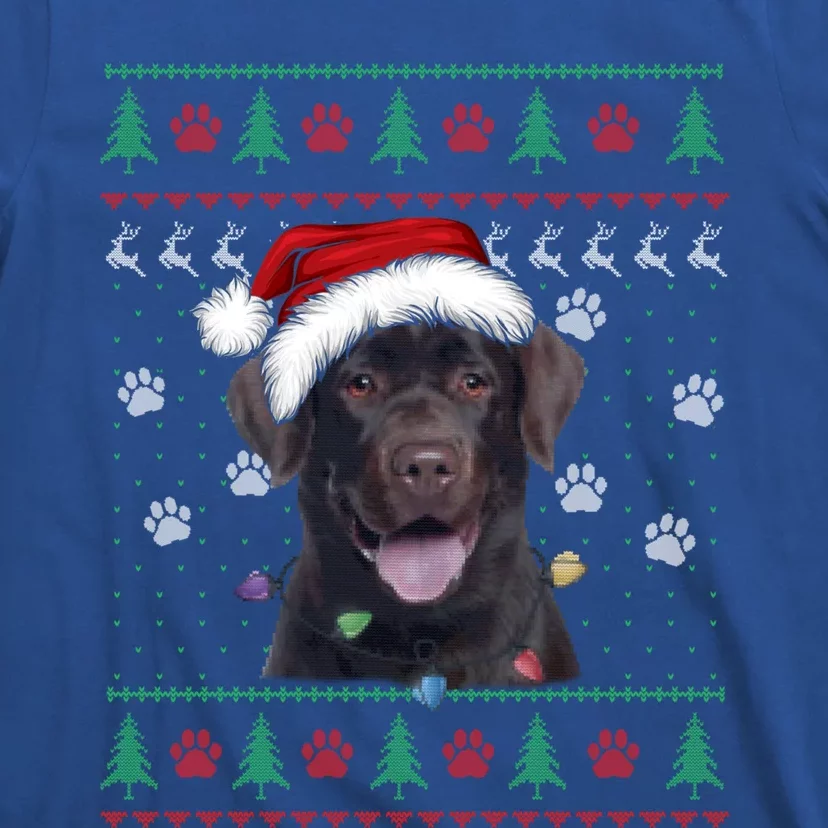 Chocolate Labrador Christmas Ugly Sweater Lab Dog Lover Gift T-Shirt