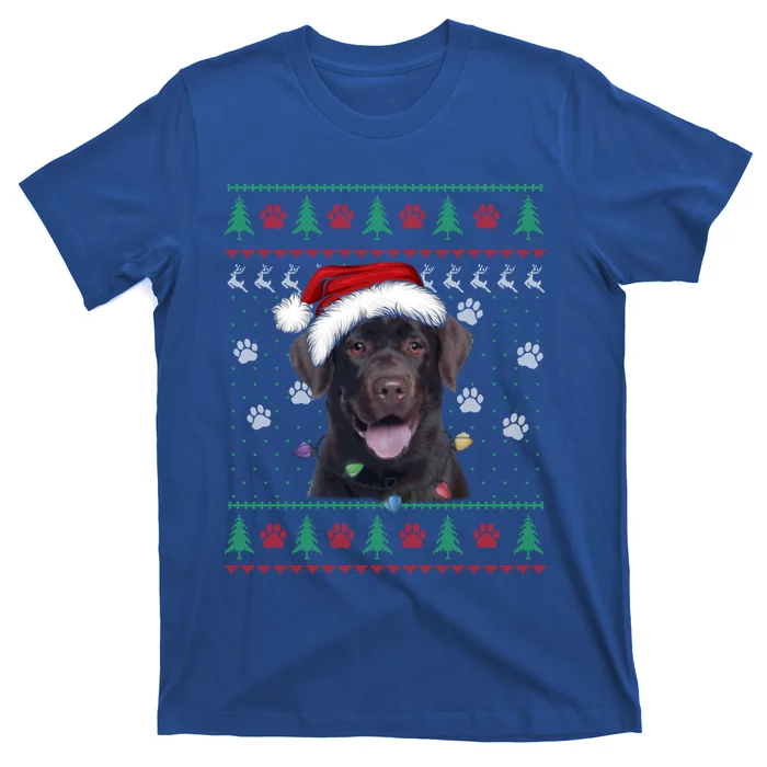 Chocolate Labrador Christmas Ugly Sweater Lab Dog Lover Gift T-Shirt