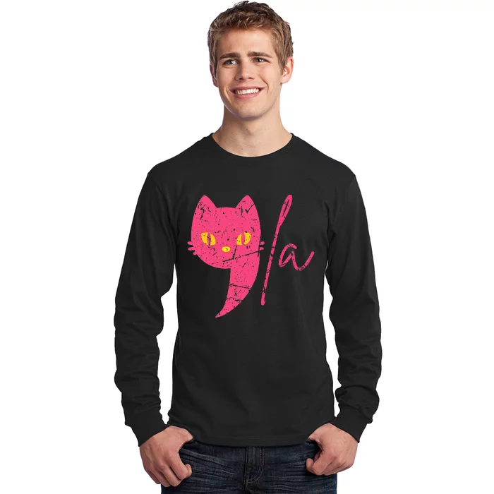 Comma La Cat Ladies For Kamala Harris Long Sleeve Shirt