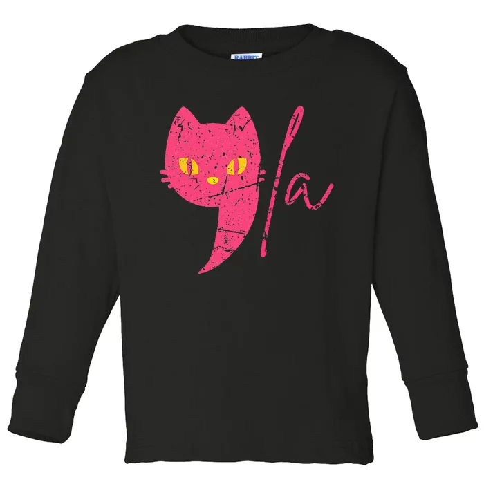 Comma La Cat Ladies For Kamala Harris Toddler Long Sleeve Shirt