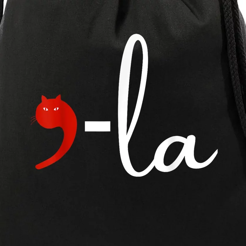 Comma La Cat Kamala Harris 2024 President Comma La Funny Drawstring Bag