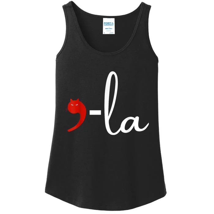 Comma La Cat Kamala Harris 2024 President Comma La Funny Ladies Essential Tank