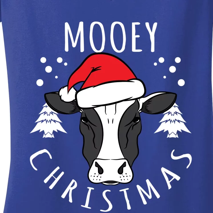 Cow Lover Cow Head Design Mooey Christmas Great Gift Women's V-Neck T-Shirt