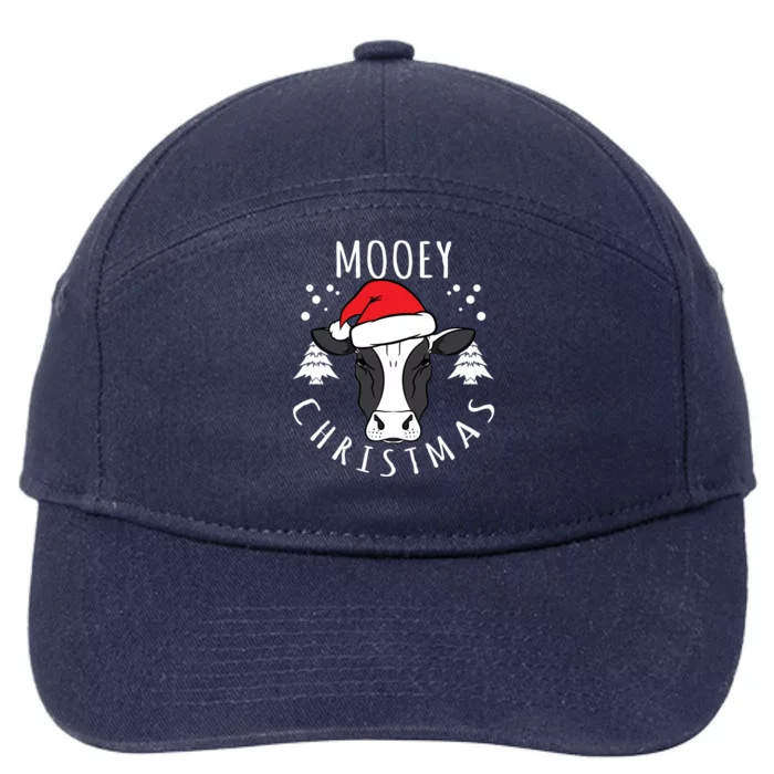 Cow Lover Cow Head Design Mooey Christmas Great Gift 7-Panel Snapback Hat