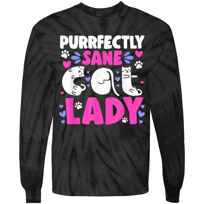 Cat Lady, Cat Lover, Womens Cat Tee, Cat Tie-Dye Long Sleeve Shirt