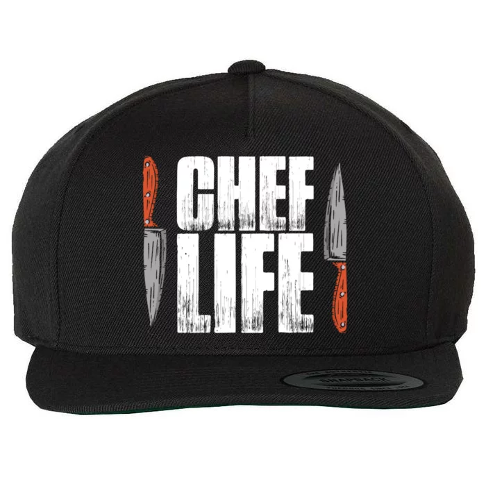 Chefs Life Cooking Culinary Art Cuisine Cook Chef Gift Wool Snapback Cap