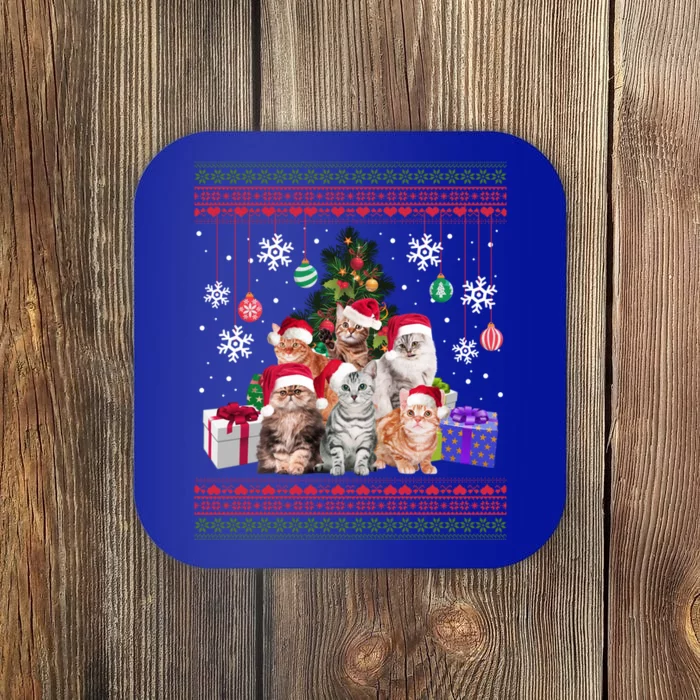 Cat Lover Christmas Funny Ugly Merry Cat Mom Dad Cool Gift Coaster