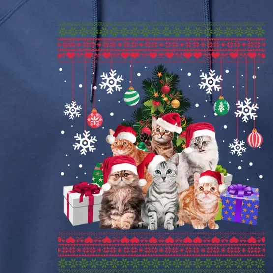 Cat Lover Christmas Funny Ugly Merry Cat Mom Dad Cool Gift Performance Fleece Hoodie