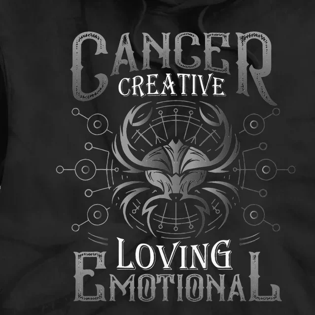 Creative Loving Crab Zodiac Sign Symbol Horoscope Cancer Tie Dye Hoodie