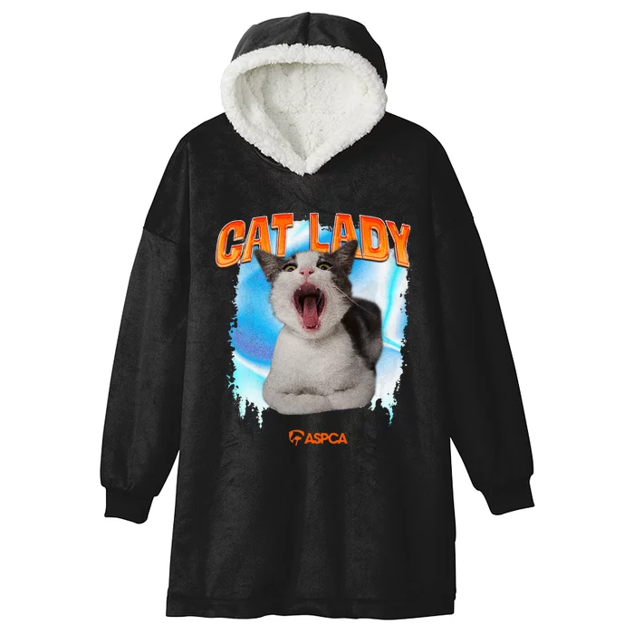 Cat Lady Hooded Wearable Blanket