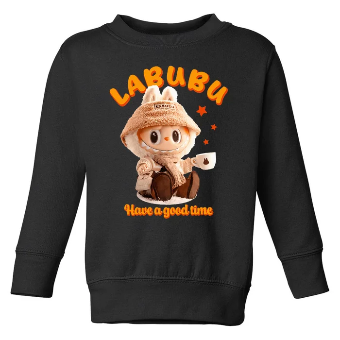 Cute Labubu Classic Pose Funny Labubu Toddler Sweatshirt