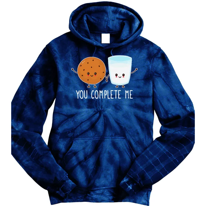 Cute Love Cookie And Milk You Complete Me Valentine's Day Tie Dye Hoodie