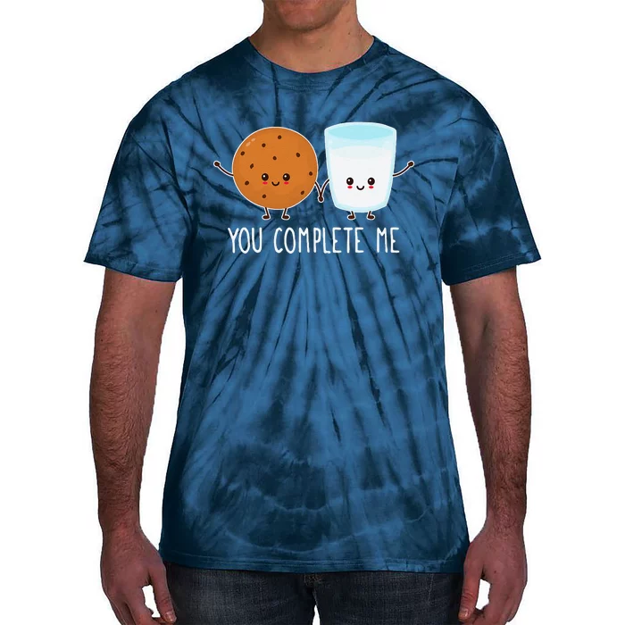 Cute Love Cookie And Milk You Complete Me Valentine's Day Tie-Dye T-Shirt