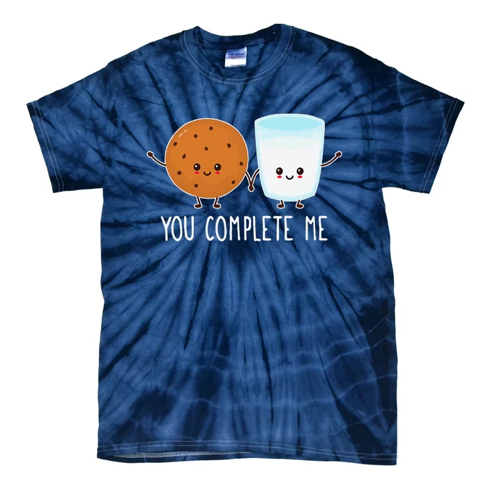 Cute Love Cookie And Milk You Complete Me Valentine's Day Tie-Dye T-Shirt