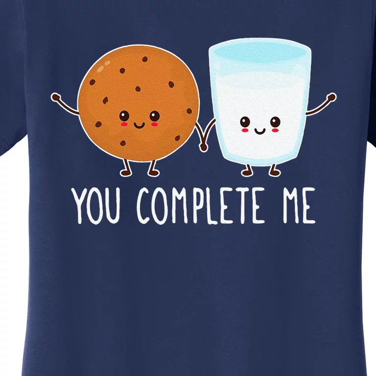 Cute Love Cookie And Milk You Complete Me Valentine's Day Women's T-Shirt