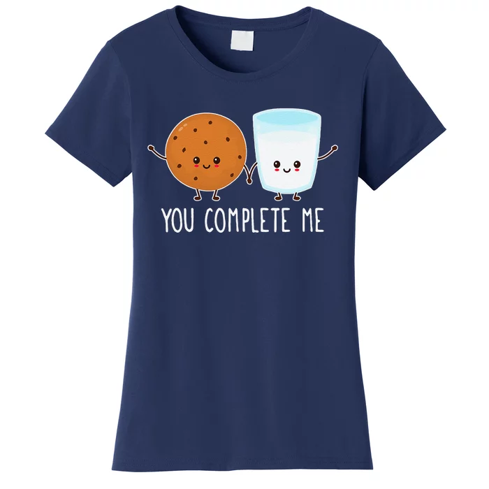 Cute Love Cookie And Milk You Complete Me Valentine's Day Women's T-Shirt