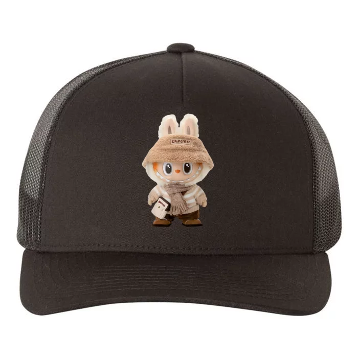 Cute Labubu Classic Pose Fun Labubu Lover Gifts Yupoong Adult 5-Panel Trucker Hat