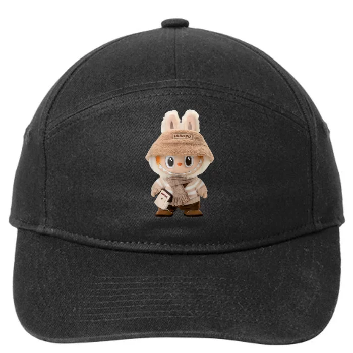 Cute Labubu Classic Pose Fun Labubu Lover Gifts 7-Panel Snapback Hat